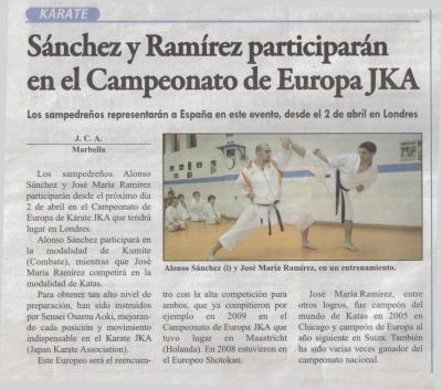 CAMPEONATO EUROPA JKA, 2011- 2 Abril en LONDRES.